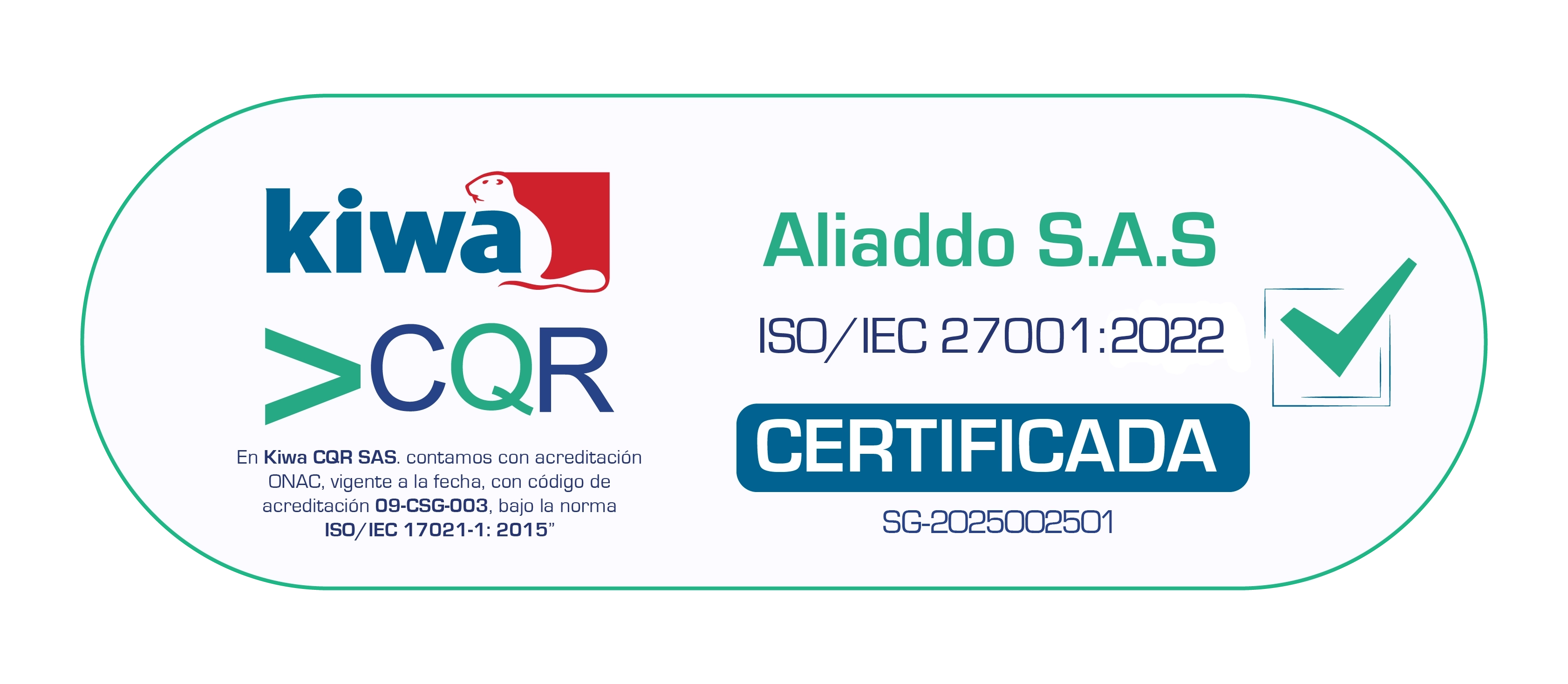 Certificados en ISO/IEC 27001:2022 por Kiwa